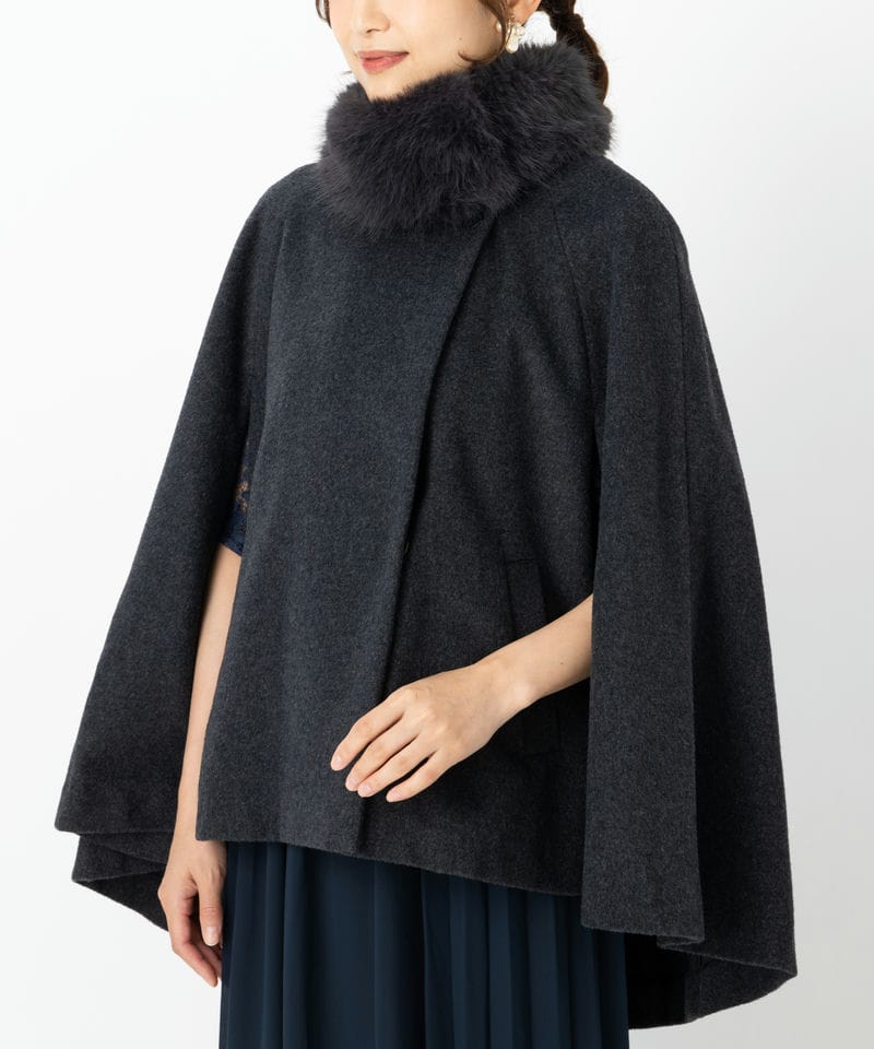 SNIDEL スナイデル ショートケープコート グレー系 | 結婚式パーティー