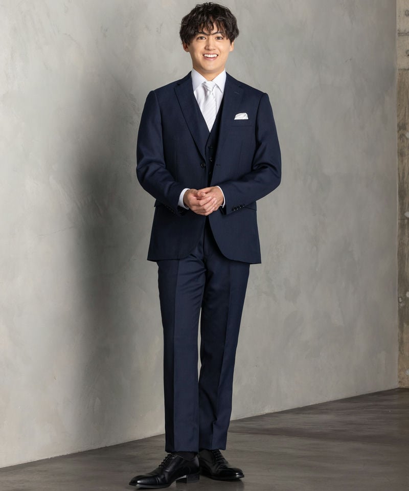 Select Shop [2579RJ]ウールブレンドソリッドスリーピーススーツ