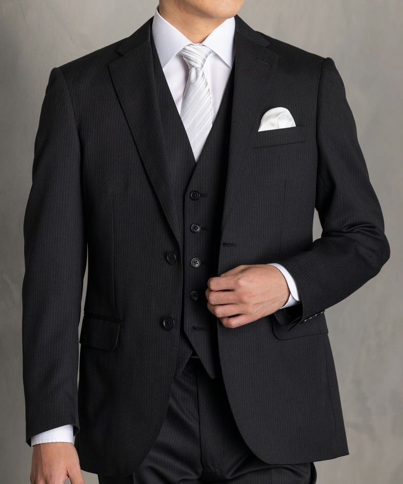 Select Shop [2581RS]ウールブレンドストライプスリーピーススーツ