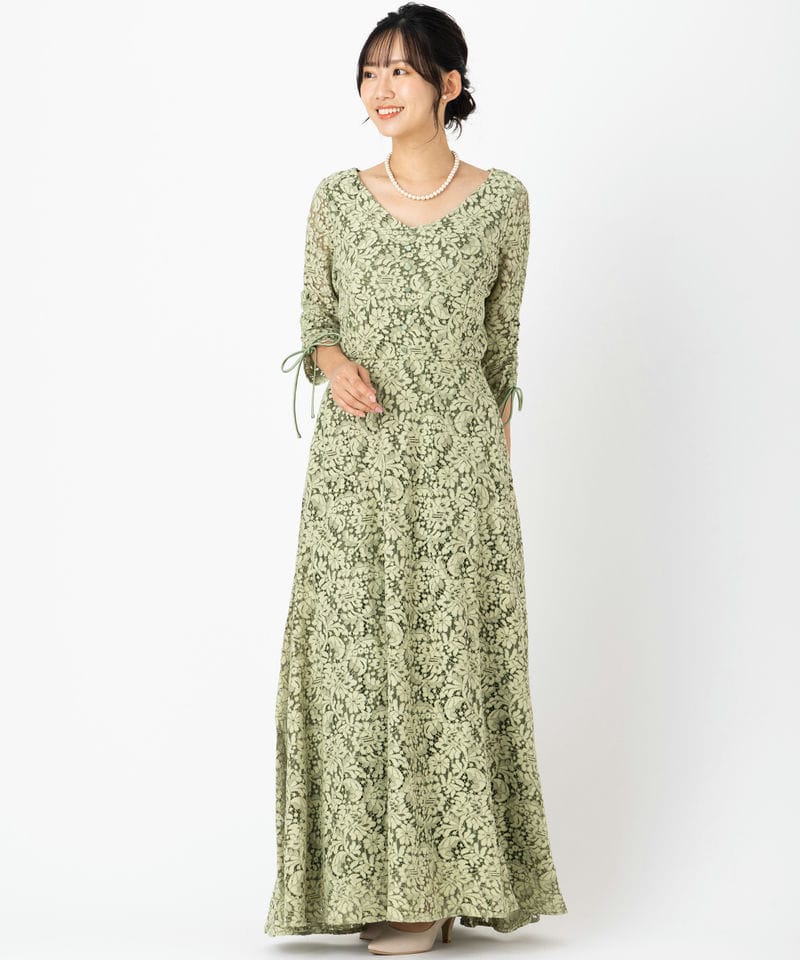 Kastane カスタネ アンイーヴンバイカラードレス その他 x グリーン系