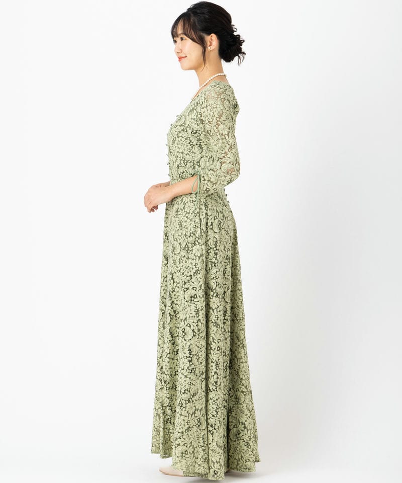 Kastane カスタネ アンイーヴンバイカラードレス その他 x グリーン系