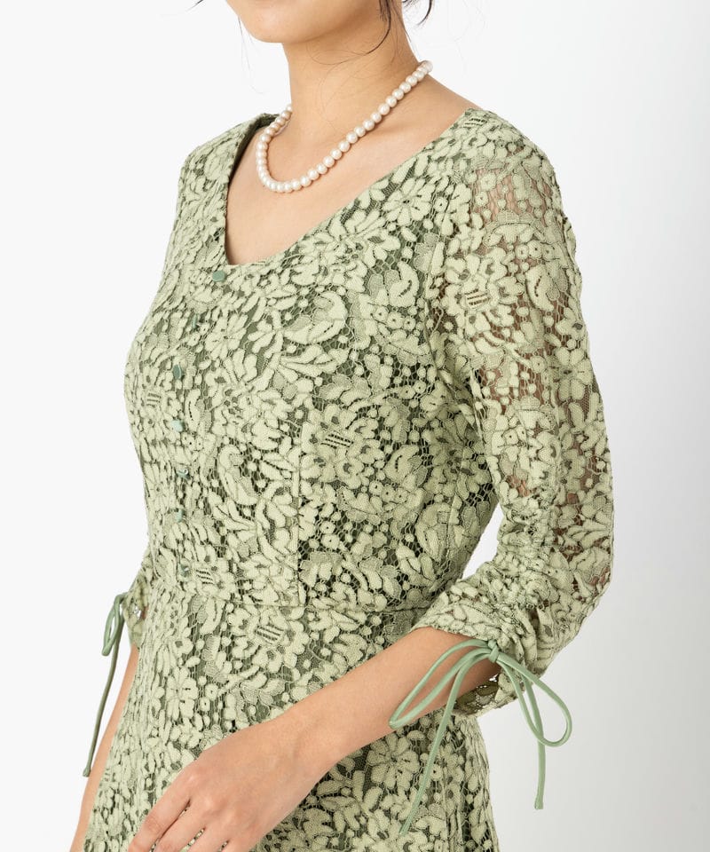 Kastane カスタネ アンイーヴンバイカラードレス その他 x グリーン系