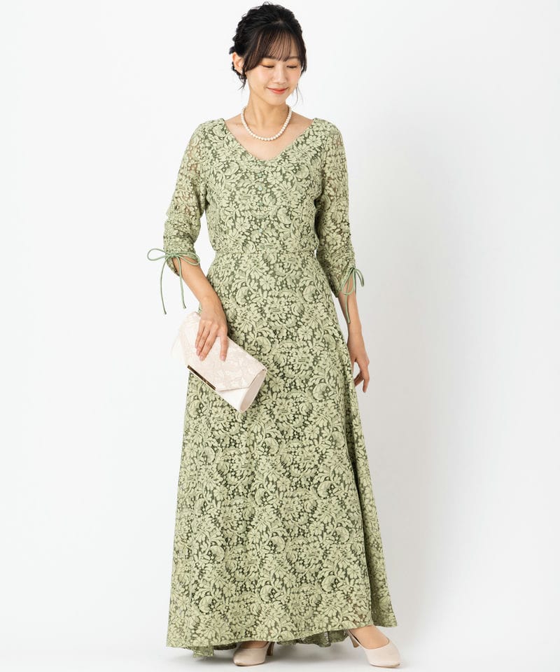 Kastane カスタネ アンイーヴンバイカラードレス その他 x グリーン系