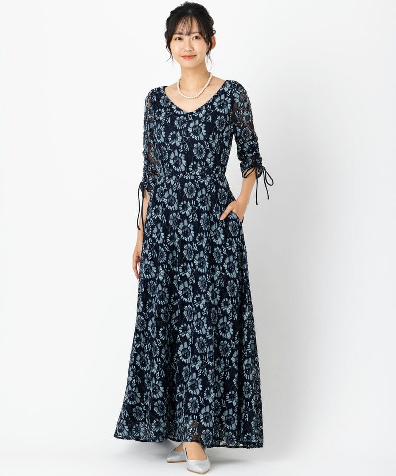 Kastane カスタネ アンイーヴンバイカラードレス ネイビー系 | 結婚式