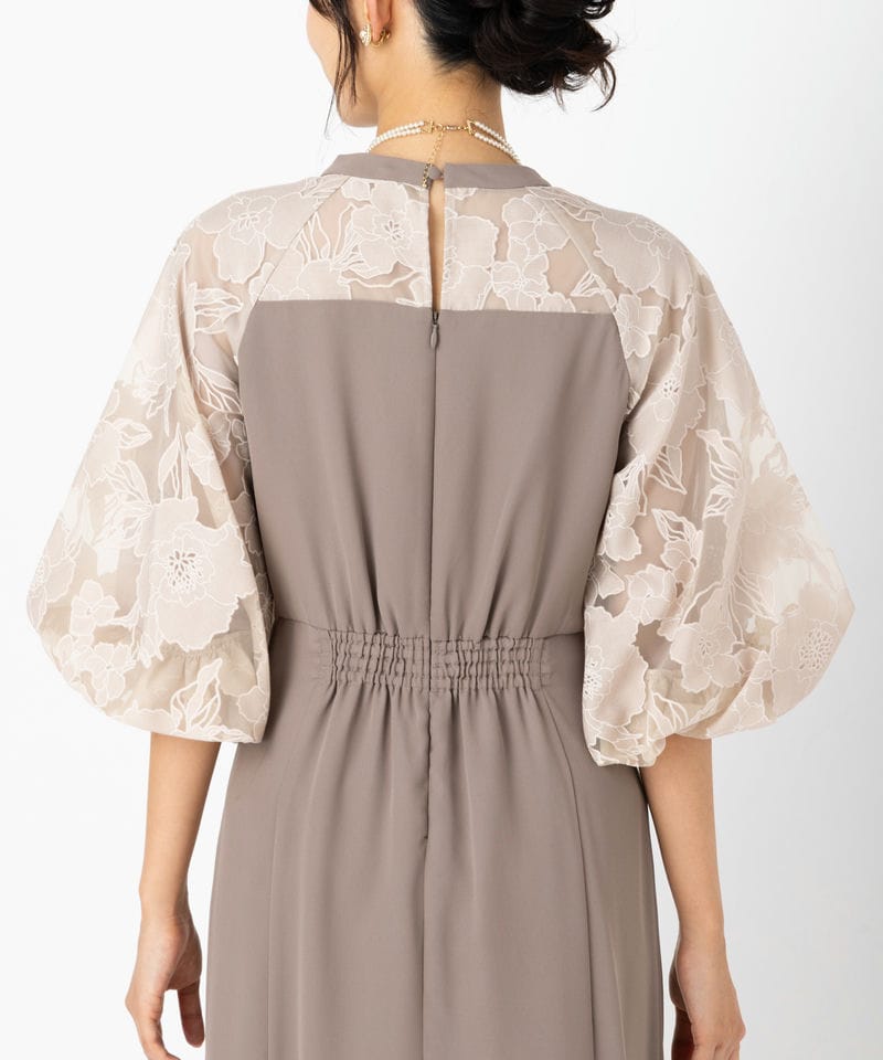 Select Shop 花柄バルーンスリーブドレス その他 x ベージュ系 | 結婚
