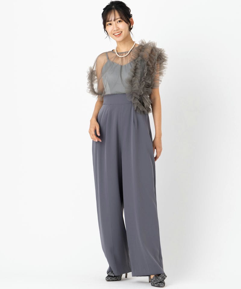 LAGUNAMOON ラグナムーン LADYチュールドッキングコンビネゾン グレー