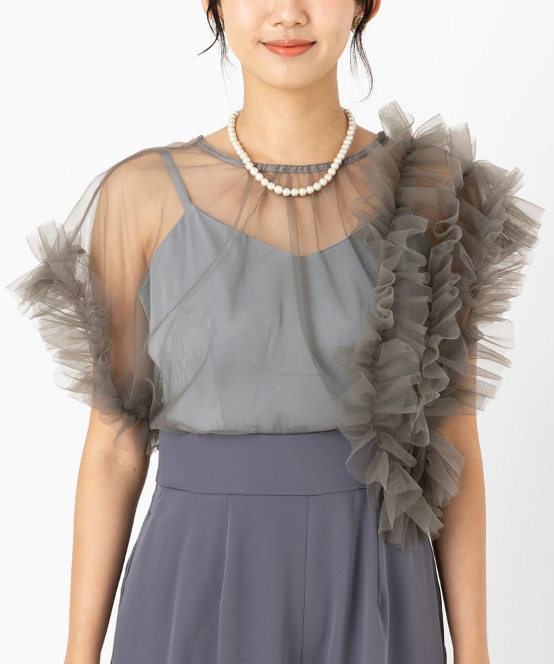 LAGUNAMOON ラグナムーン LADYチュールドッキングコンビネゾン グレー