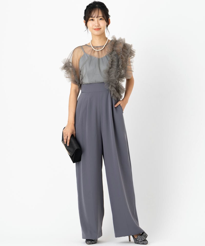 LAGUNAMOON ラグナムーン LADYチュールドッキングコンビネゾン グレー