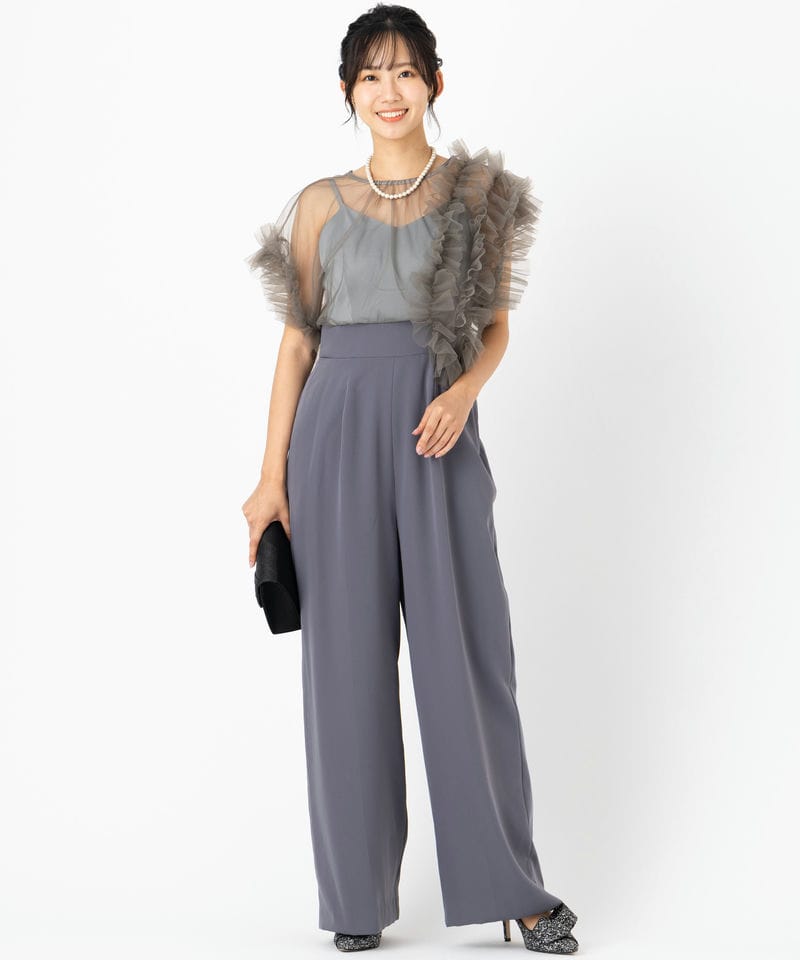 LAGUNAMOON ラグナムーン LADYチュールドッキングコンビネゾン グレー