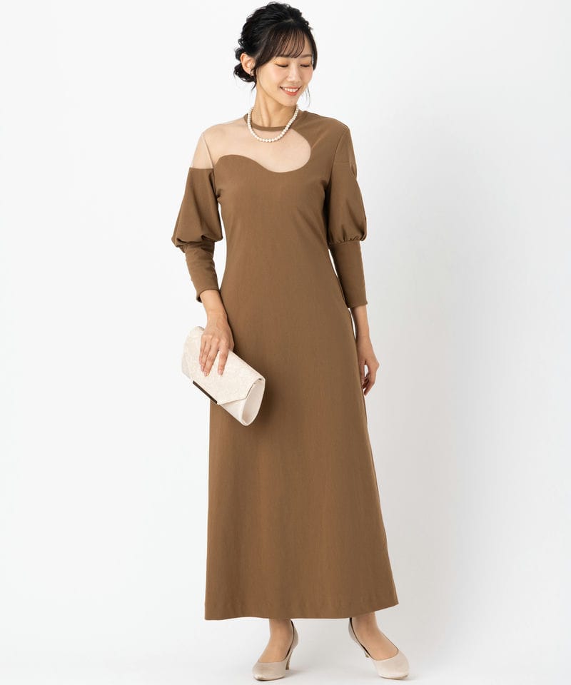 Ameri VINTAGE アメリヴィンテージ レイクカーブトリコットリブドレス