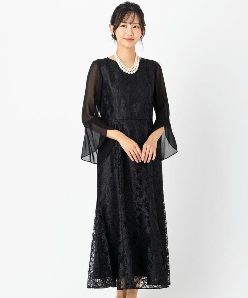 Aimer 【マザーズドレス】エメ フレアスリーブレースマーメイドライン