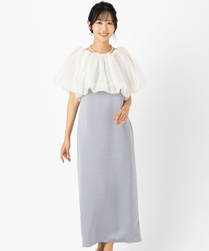 Chico チコ オフショルダーシアーボレロセットドレス その他 x ブルー 