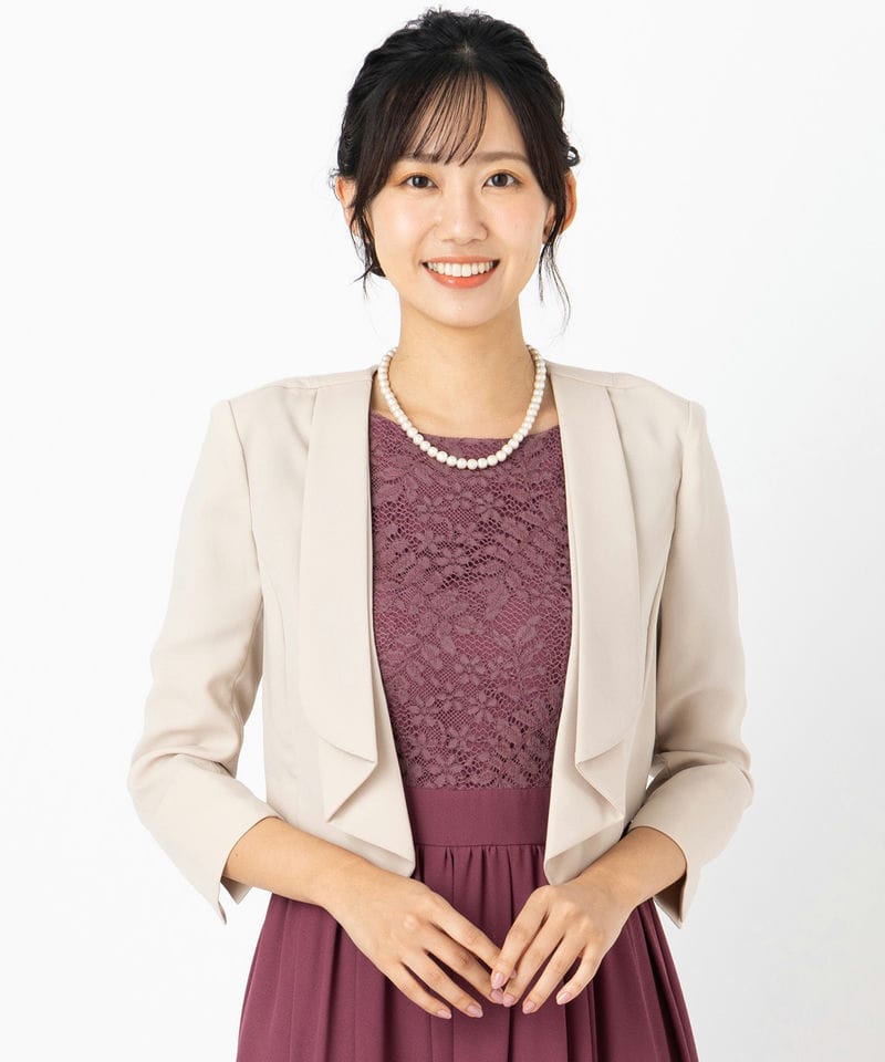 Aimer エメ ワンホックショートテーラードジャケット ベージュ系