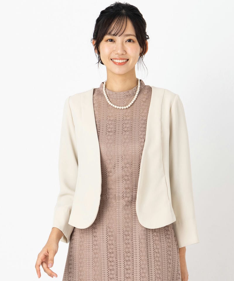 Aimer エメ 前下がりショールカラージャケット ベージュ系 | 結婚式