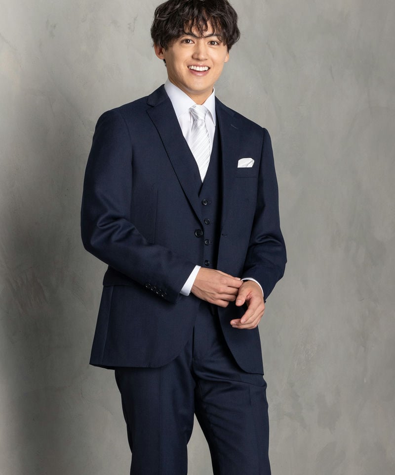 Select Shop [2579RJ]ウールブレンドソリッドスリーピーススーツ