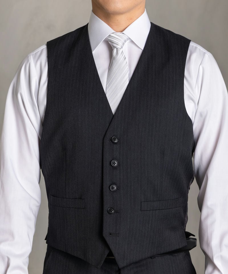 Select Shop [2578RS]ウールブレンドストライプスリーピーススーツ