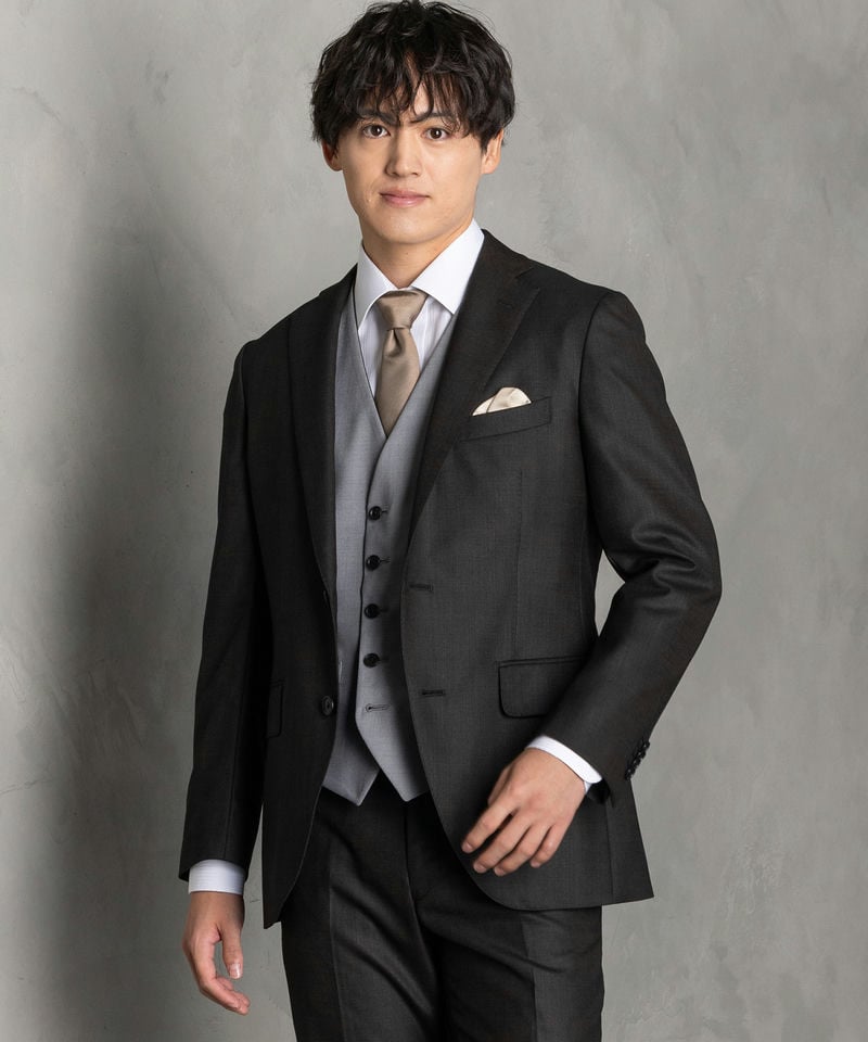 SUIT SQUARE シャイニーピンヘッド・フォーマルスリーピーススーツ