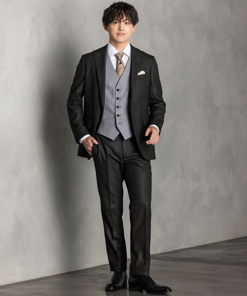 SUIT SQUARE シャイニーピンヘッド・フォーマルスリーピーススーツ