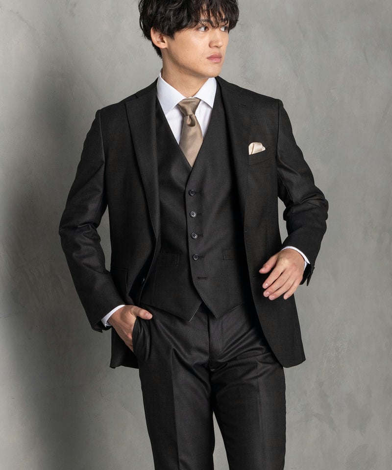 SUIT SQUARE シャイニーピンヘッド・フォーマルスリーピーススーツ