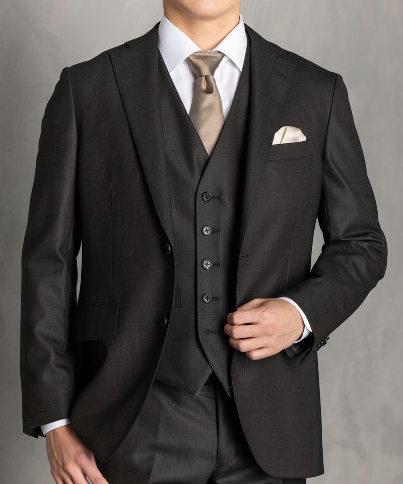 SUIT SQUARE シャイニーピンヘッド・フォーマルスリーピーススーツ