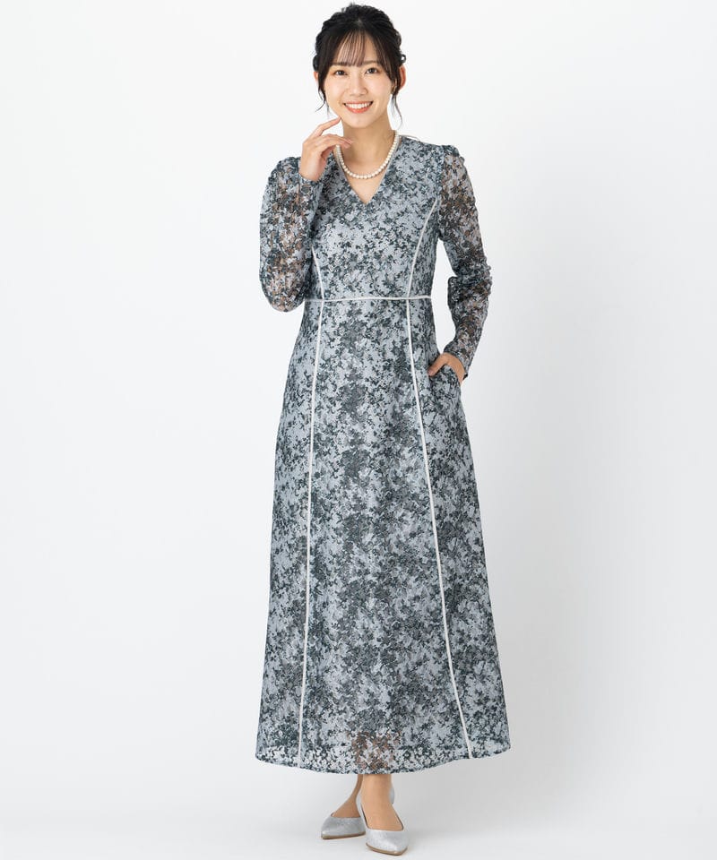 LAGUNAMOON ラグナムーン LADYレースプリントドレス その他 x グリーン