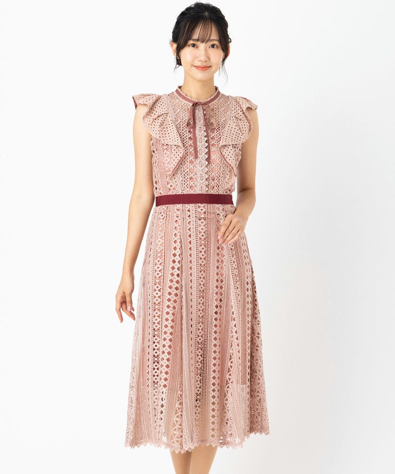 SNIDEL スナイデル レースフリルドレス その他 x ピンク系 | 結婚式