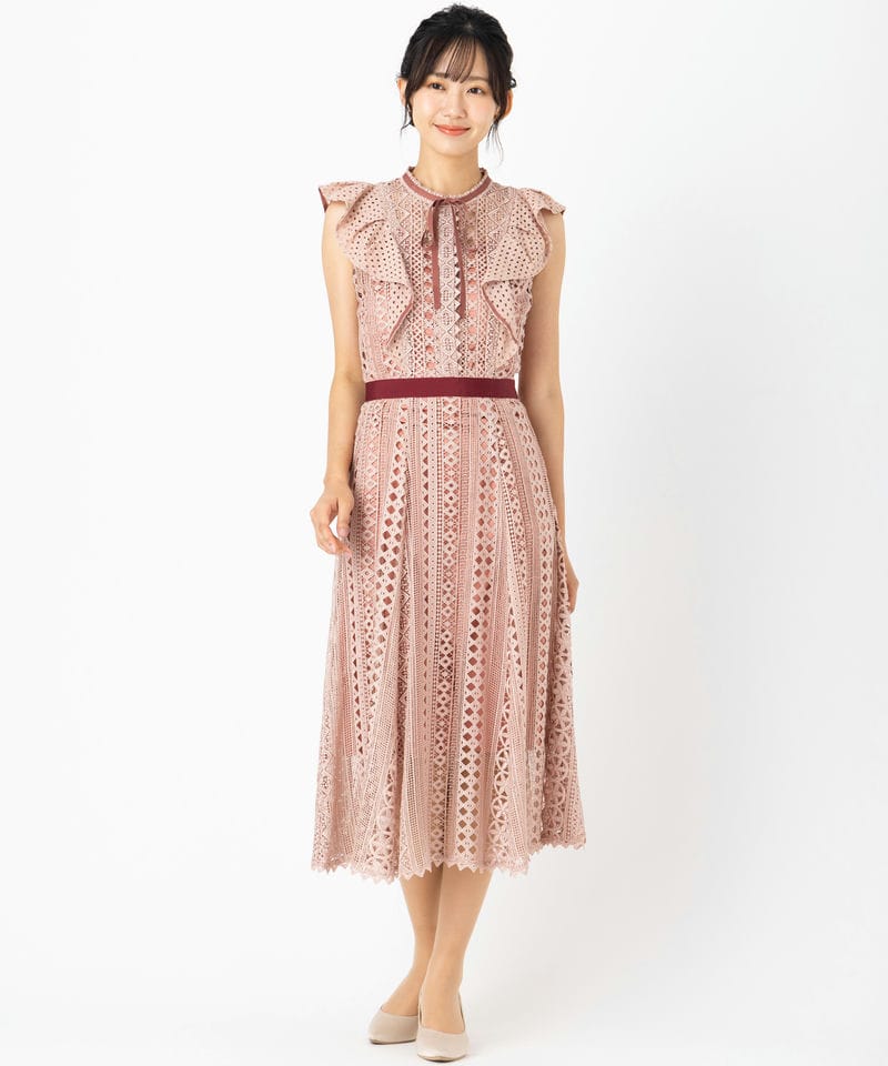 SNIDEL スナイデル レースフリルドレス その他 x ピンク系 | 結婚式
