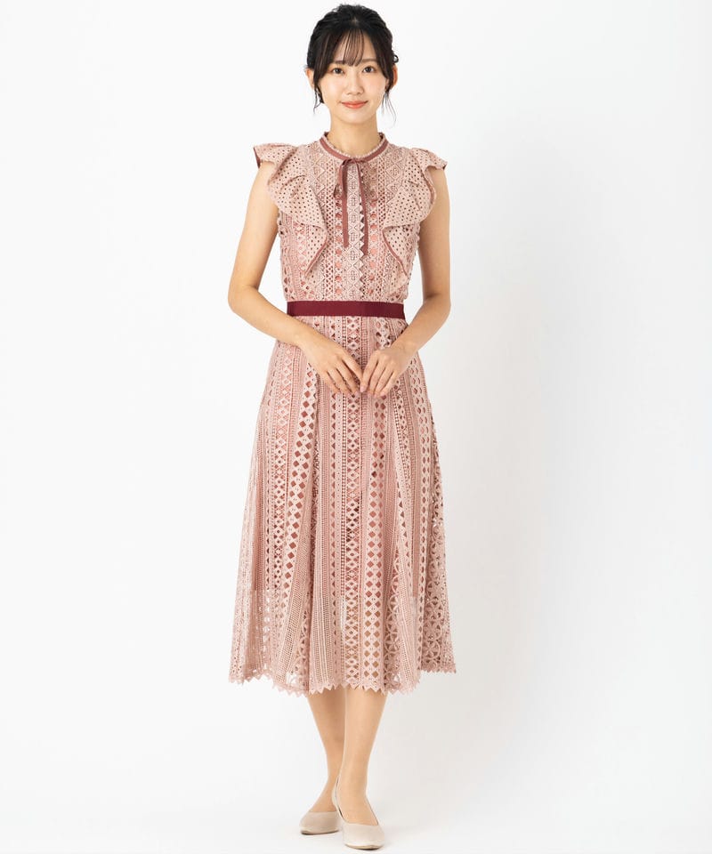SNIDEL スナイデル レースフリルドレス その他 x ピンク系 | 結婚式