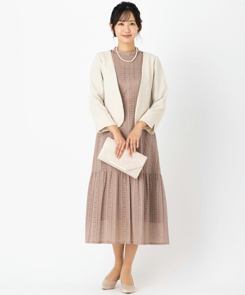 Aimer エメ マーメイドラインストライプレースドレス その他 x