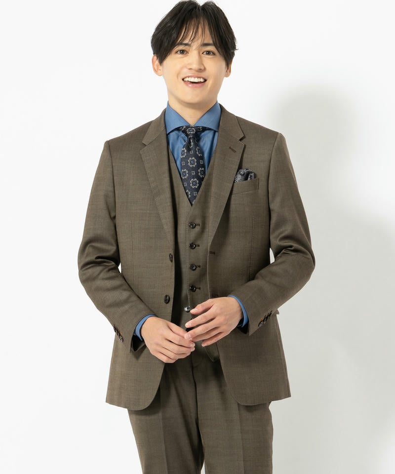 ORIHICA オリヒカ ウールブレンド・ブラウンフォーマルスリーピース