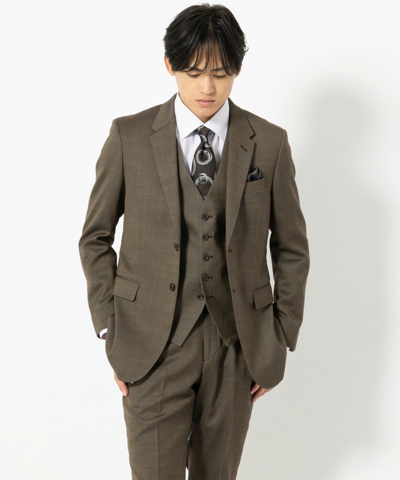 P.S.FA 【EDWIN】フォーマルデニムライクスリーピーススーツ ベージュ
