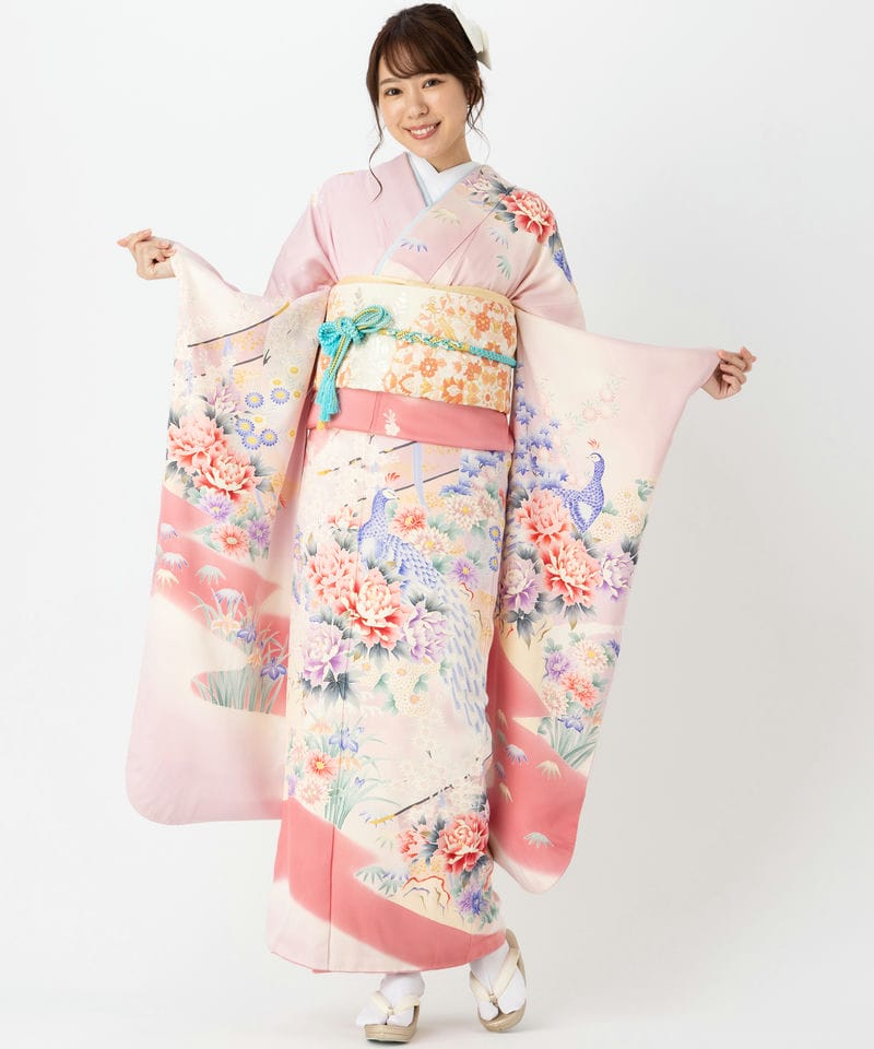 Select Shop 【振袖】孔雀と牡丹 ピンク系 | 結婚式パーティーの
