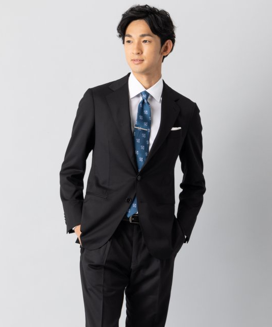 UNITED ARROWS ユナイテッドアローズ サージ3ボタンスーツ ブラック系