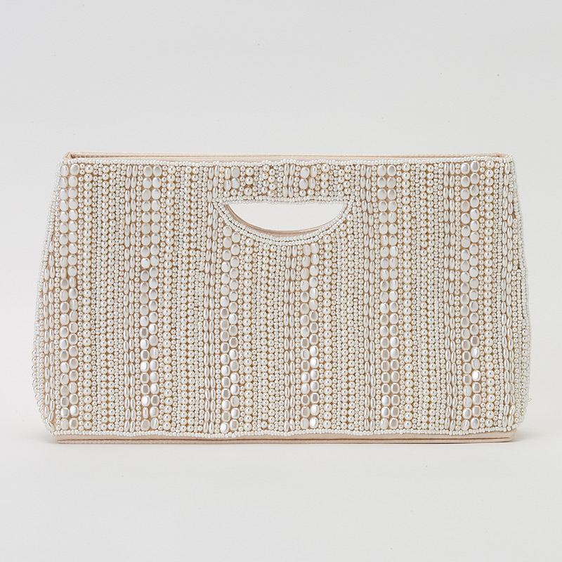 GRACE CONTINENTAL グレースコンチネンタル ビーズ刺繍バッグ ベージュ 