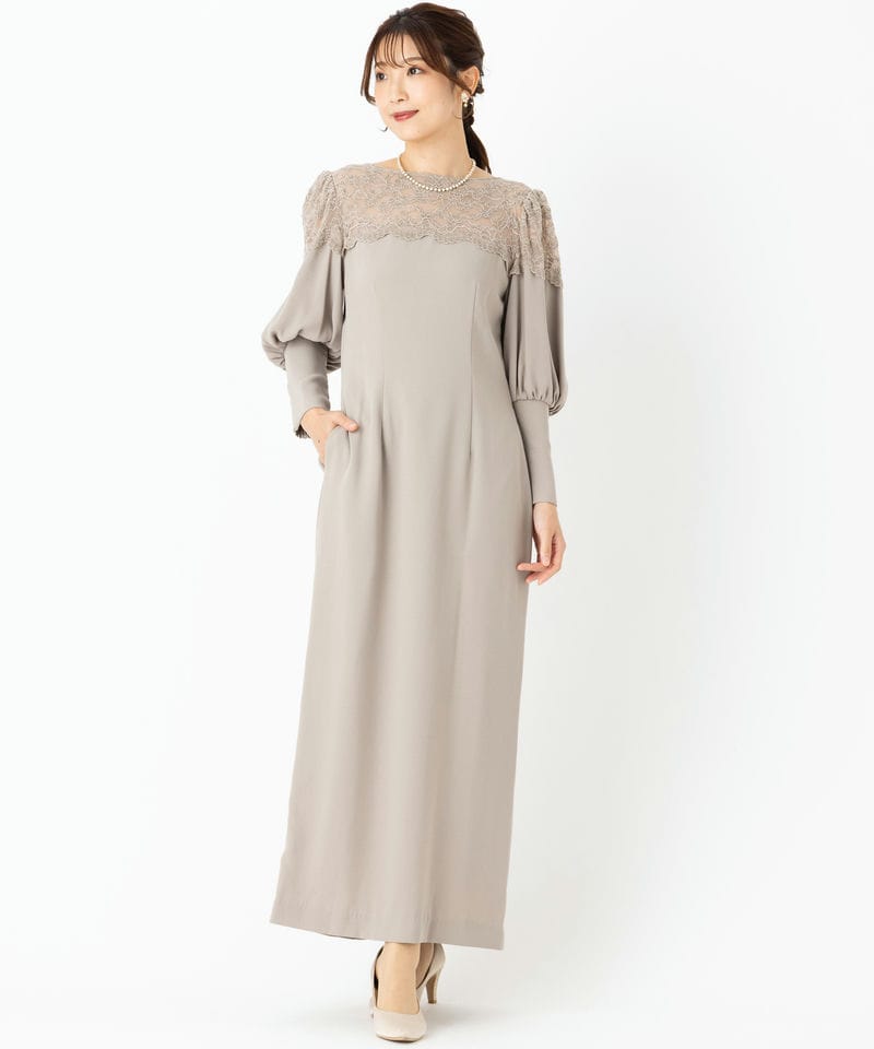 Ameri VINTAGE アメリヴィンテージ レースデコルテドレス ベージュ系