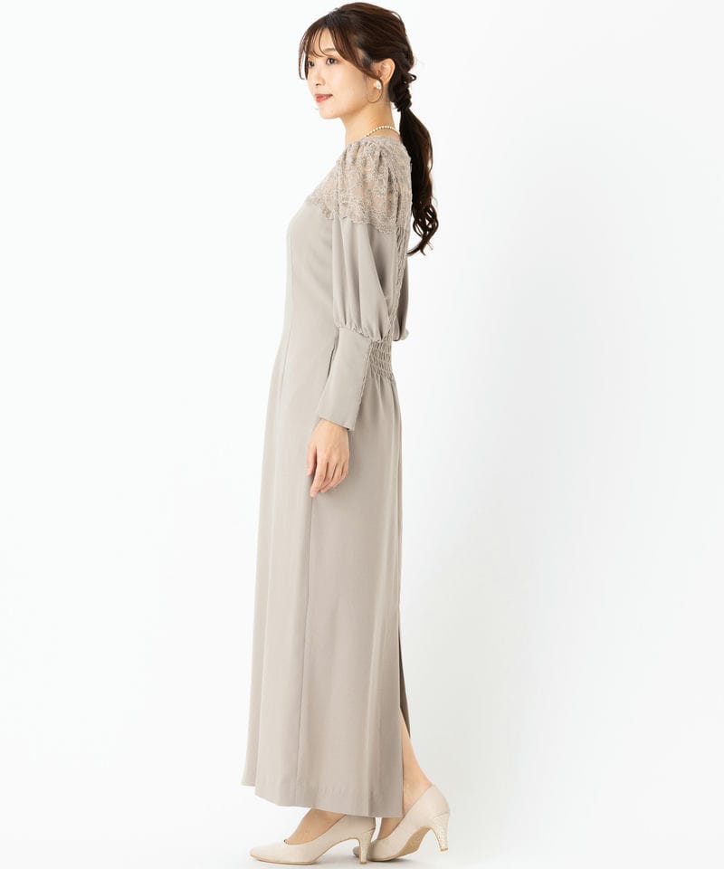 Ameri VINTAGE アメリヴィンテージ レースデコルテドレス ベージュ系