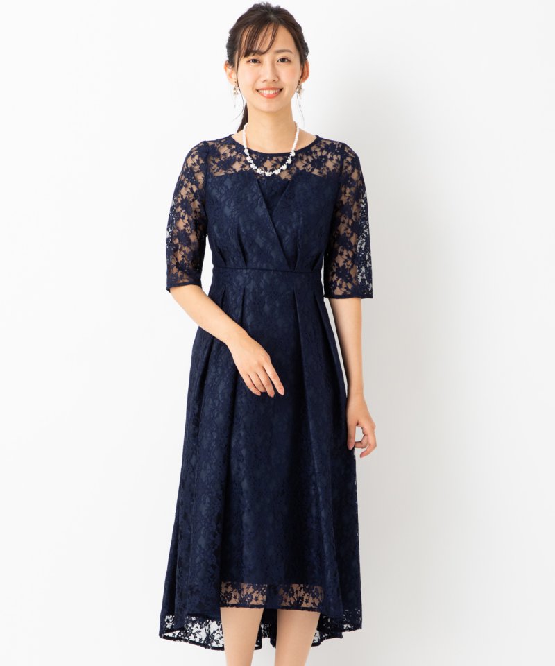 Select Shop ベアデザイン総レースドレス ネイビー系 | 結婚式 Select Shop ベアデザイン総レースドレス ネイビー系 | 結婚式