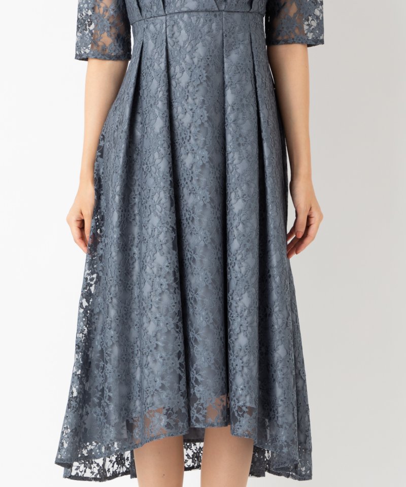 Select Shop ベアデザイン総レースドレス グレー系 x ブルー系 | 結婚