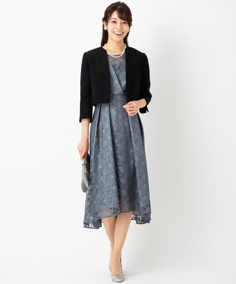 Select Shop ベアデザイン総レースドレス グレー系 x ブルー系 | 結婚 Select Shop ベアデザイン総レースドレス グレー系 x ブルー系 | 結婚