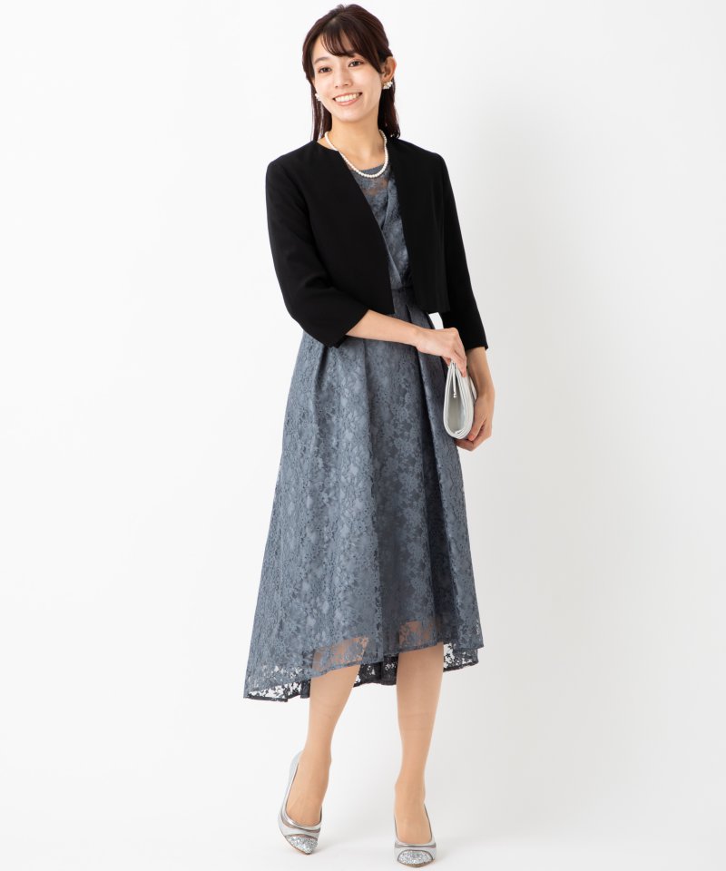 Select Shop ベアデザイン総レースドレス グレー系 x ブルー系 | 結婚 Select Shop ベアデザイン総レースドレス グレー系 x ブルー系 | 結婚