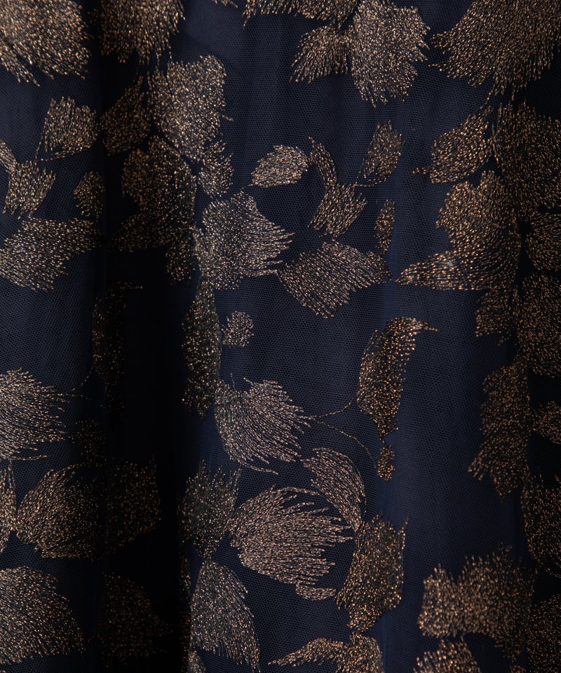 GRACE CONTINENTAL グレースコンチネンタル ラメ刺繍チュールドレス