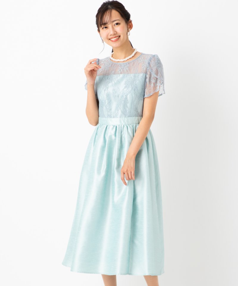 Aimer エメ グリッターチュールフロントギャザーレースアップドレス