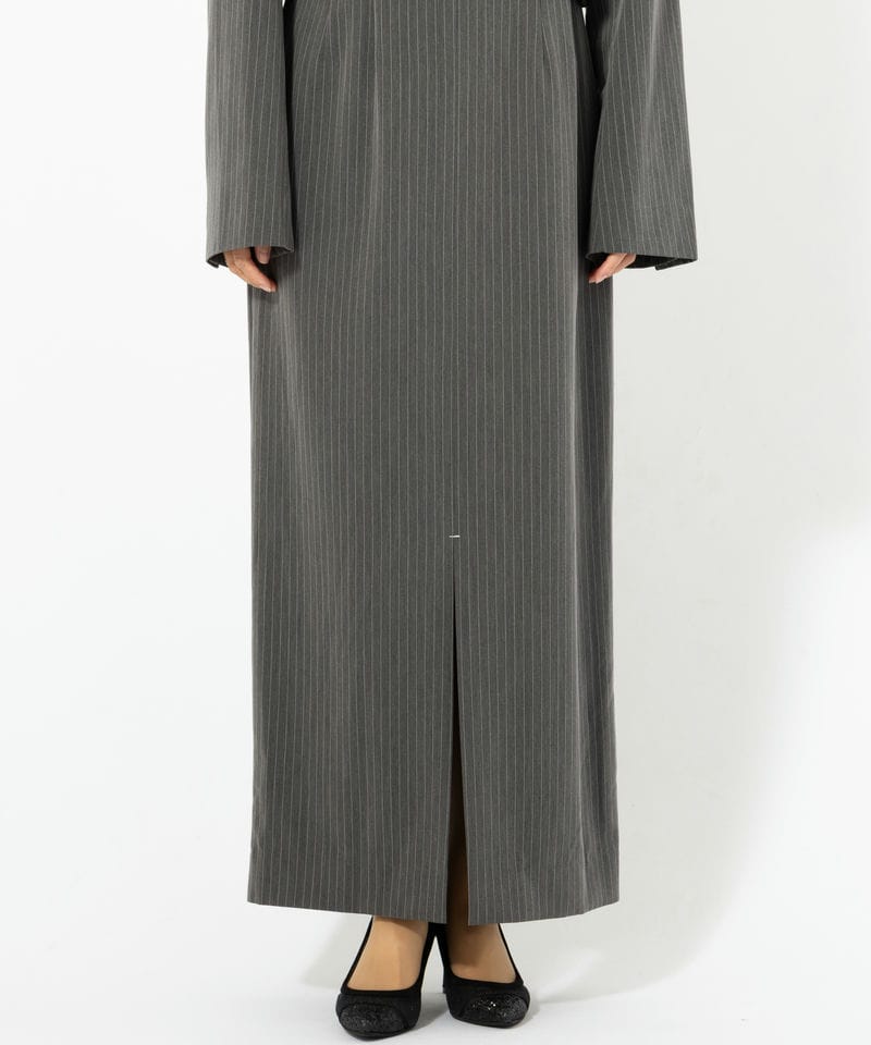 ANDRESD アンドレスド ピンストライプテーラードビスチェドレス グレー