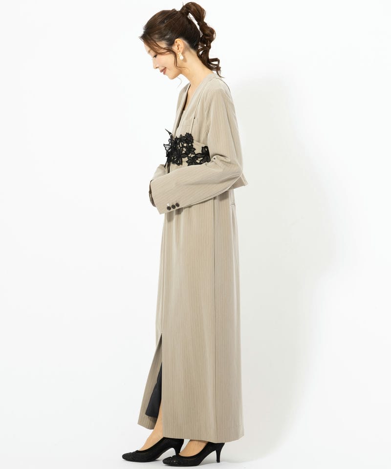 ANDRESD アンドレスド ピンストライプテーラードビスチェドレス