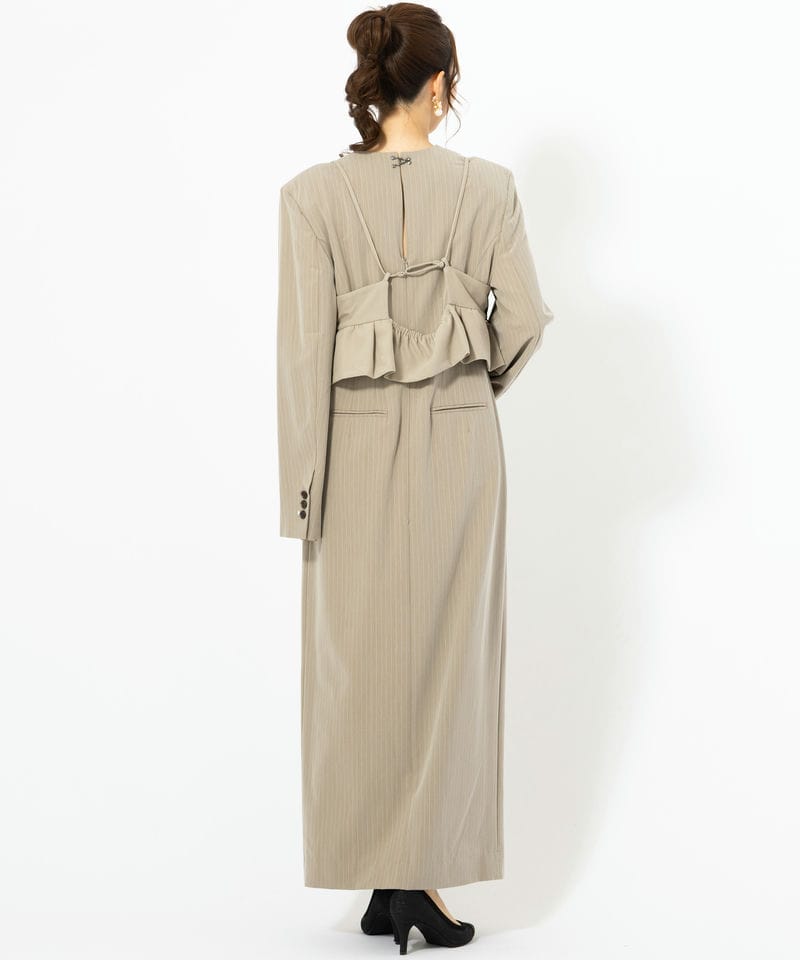ANDRESD アンドレスド ピンストライプテーラードビスチェドレス