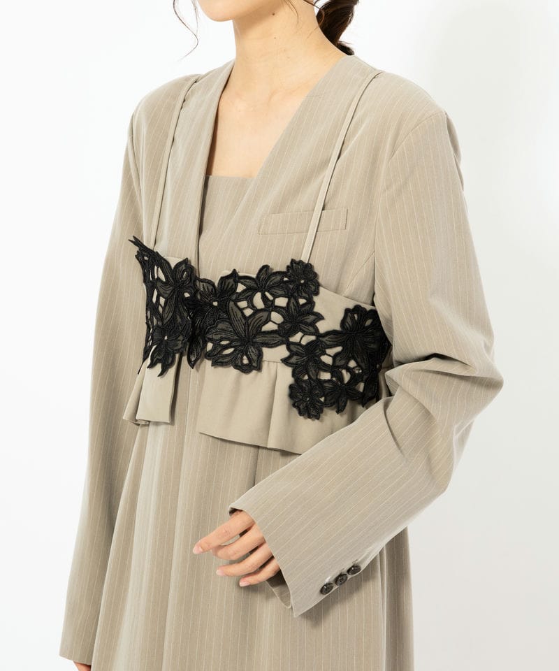 ANDRESD アンドレスド ピンストライプテーラードビスチェドレス