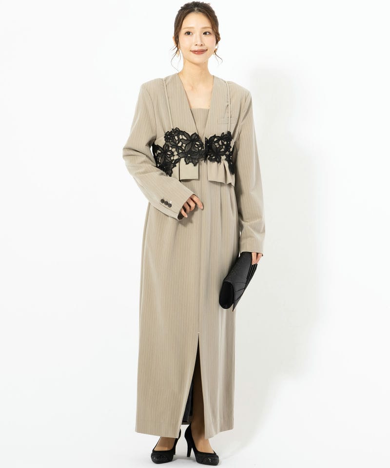 ANDRESD アンドレスド ピンストライプテーラードビスチェドレス