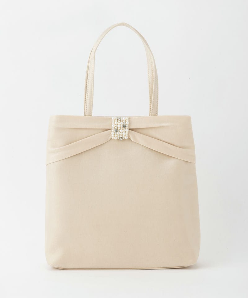Select Shop リボンサテントートバッグ シルバー系 | 結婚式パーティー