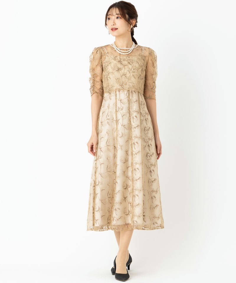 Select Shop エンブロイダリーボレロセットドレス イエロー系 x