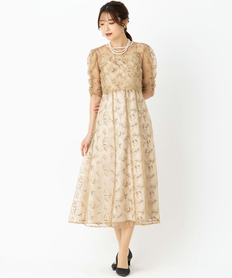 Select Shop エンブロイダリーボレロセットドレス イエロー系 x
